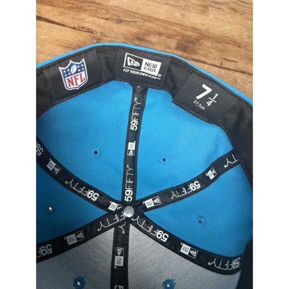 Carolina Panthers Fiited Hat Cap 7 1/4 New Era 59fifty Spell Out NFL Football - Picture 6 of 6